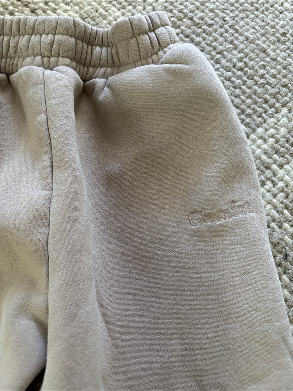 Comfrt Set: Women's Jogger Sweatpants + Hoodie in Light Taupe - Picture 5 of 9